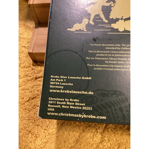 Krebs Christmas Glass Bulb Ornaments 4 Harvest Gold Balls Glitter Swirls Boxed - Picture 7 of 10